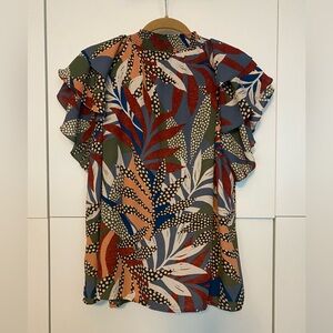 DR2 Multicolor Abstract Women's Blouse